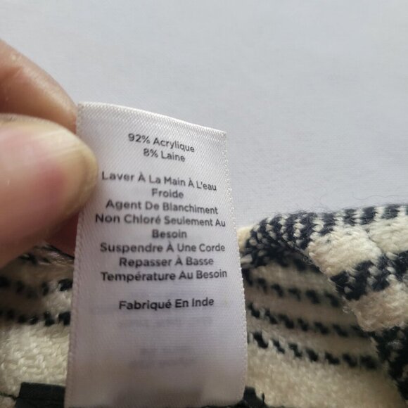 Talbots Black and White Wool Poncho (Size: One size fits most) - Picture 11 of 13